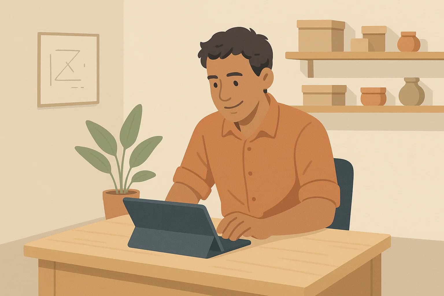 Ilustração representando colaboração e tecnologia